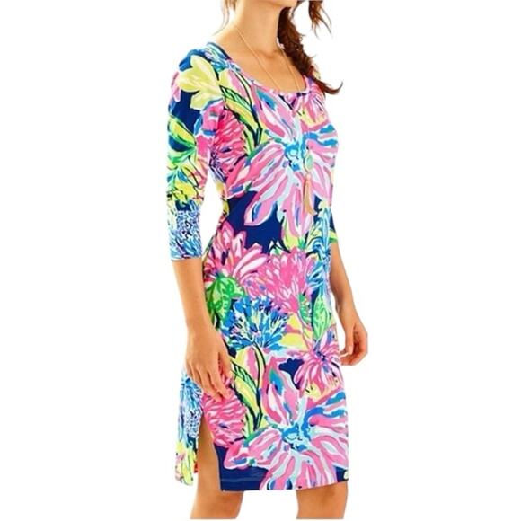 Lilly Pulitzer Kenzie Travelers Palm Resort Navy Dress NWTs size small - Picture 2 of 11